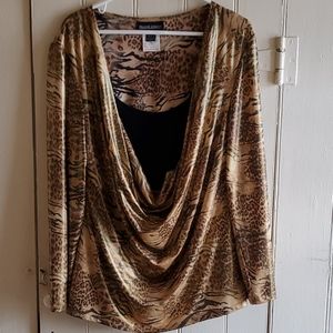 Frank Lyman Metallic Print Top